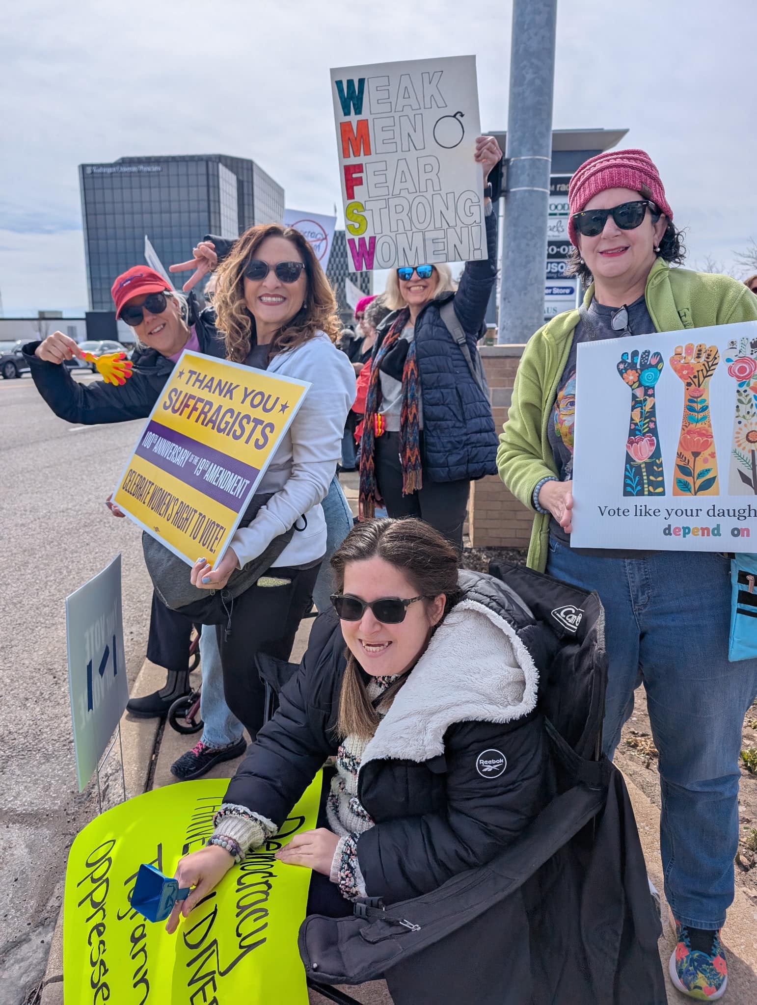 2025-03-08 protest with Adeline Lisa and Laura.jpg